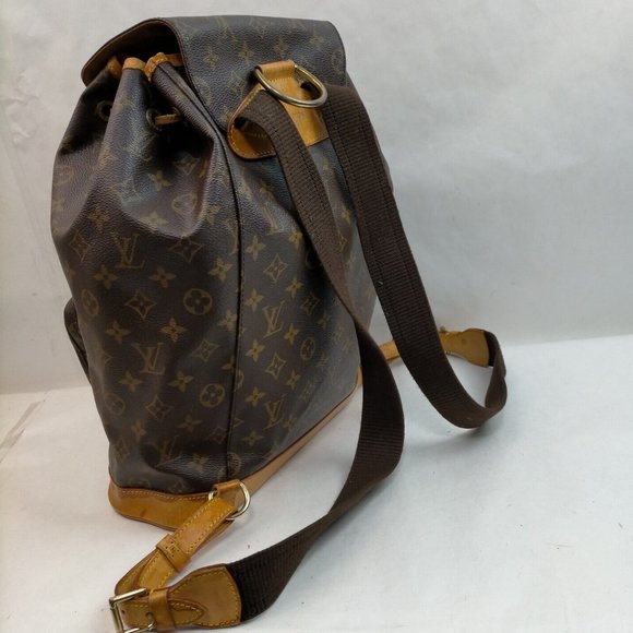 LOUIS VUITTON Montsouris Gm Brown Monogram Backpack - Picture 4 of 5